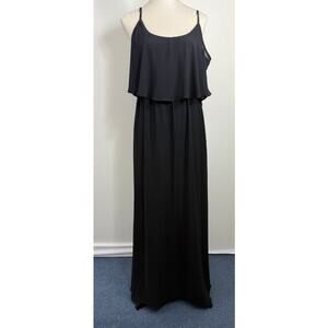 Show Me Your MuMu Caitlin Ruffle Maxi Dress Black Formal Goth XXL LBD Prom